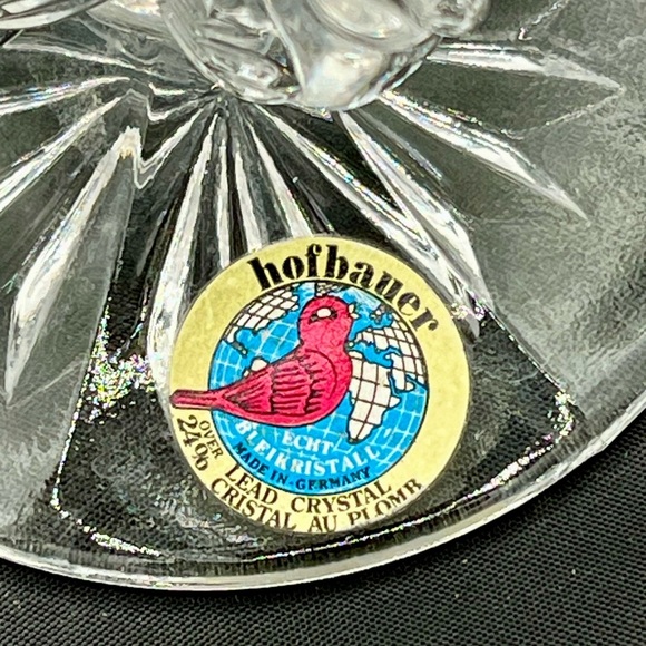 Vintage Hofbauer Byrdes Crystal Vase Bud Vase Clear Birds Over 24% Lead Crystal - Picture 4 of 11